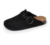 Isotoner Sabots Femme Semelle intérieure Cuir Extra-Flex - Patch Talon Confort, 38, Noir
