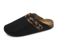 Isotoner Sabots Femme Semelle Extra-Flex, légers, Patch Talon Confort, 39 EU, Noir/léopard