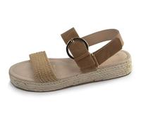 Isotoner Sandales femme à talon compensé de 3,5 cm, très confortable, 41 EU, camel