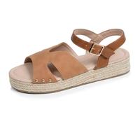 Isotoner Sandales femme semelle à mémoire de forme talon 3,5 cm, 38 EU, camel