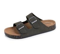 Isotoner Sandales homme semelle intérieure cuir, patch talon confort everywear et soutien voute plantaire, sandales de marche, 42 EU, kaki
