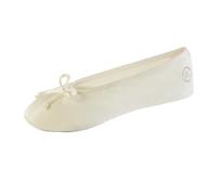 Isotoner Satin Ballerina Slippers With Classic Ribbon Or Soft Tie Bow And Suede Sole ChaussonFemme
