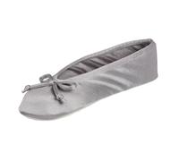 Isotoner Satin Ballerina Slippers With Classic Ribbon Or Soft Tie Bow And Suede Sole ChaussonFemme