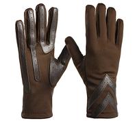 Isotoner Gants en élasthanne pour Femme pour Temps Froid, Marron-Smartdri, S-M