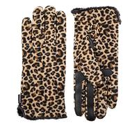 Isotoner Gants en Polaire Stretch avec Doublure en microluxe et Technologie Smart Touch Temps Froid, Léopard-Smartdri, Taille Unique Femme