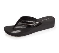 Isotoner Tongs femme à talon de 4 cm, confortables et légères, 40 EU, noir