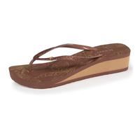 Isotoner Tongs femme à talon de 4 cm, ultra confortables, 36 EU, marron