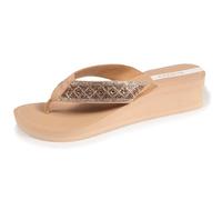 Isotoner Tongs femme à talon de 4 cm, ultra confortables, 41 EU, beige