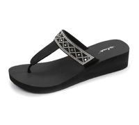 Isotoner Tongs Femme à talon de 4cm ultra confortables 39 noir