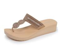 Isotoner Tongs Femme à talon de 4cm ultra confortables 41 beige