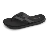 Isotoner Tongs homme très confortables, tiges larges, 43 EU, noir/gris