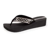 Tongs Femme talon paillettes Isotoner Ref 59978 Noir 40