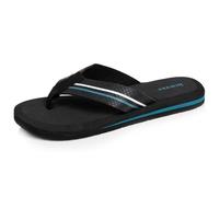 Isotoner Tongs Sandales Plage d'été, Semelles légères et confortable noir/bleu homme 41