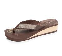 Isotoner Tongs talon 4 cm Femme confort sandale de plage 40 doré/marron