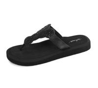 Isotoner Tongs très confortables, dessus sophistiqué noir femme 37