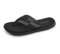 Isotoner Tongs très confortables, tiges larges noir/gris homme 44