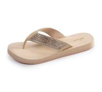 Isotoner Tongs ultra confortables et légères, tiges larges beige femme 37