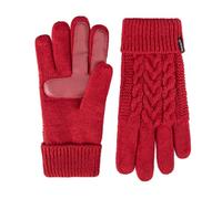 isotoner Gants en Tricot torsadé pour Femme avec Patchs tactiles sur la Paume, Chili, Taille Unique