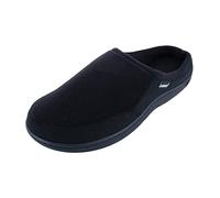 Isotoner Travis à capuche en micro-éponge et gaufrée avec chaussons en mousse à mémoire de forme pour homme, Noir, 41/42 EU