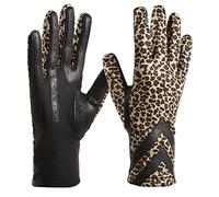 isotoner Water Repellent Touchscreen Chevron Heritage Spandex Gloves Gants, Léopard-Smartdri, S-M Femme