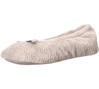 Isotoner Women's Moisture Wicking and Suede Sole for Comfort Ballet Flat, Taupe Chevron, 6.5-7. 5