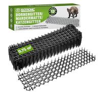 ISOTRONIC Défense Contre Les Chats pour l'extérieur Tapis Anti-fouines Grille pour Animaux - Tapis Anti-Chats, avec Pointes en Plastique de 2,5 cm, (Noir 12 pièces)