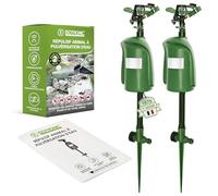 ISOTRONIC Lot de 2 répulsifs à jet d'eau pour repousser les chats, les hérons et les martres - Répulsif pour chats avec détecteur de mouvement à 120° et rayon d'action réglable - Répulsif héron pour