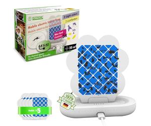 ISOTRONIC Piège à insectes volant, piège à mouches de fruits pour intérieur, lumière à insérer, piège à moustiques, piège à mites, sans odeur, appareil + recharges