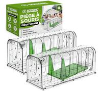 ISOTRONIC Piège à Souris Vivant avec boîte à appât - sans cruauté pour Souris et Rats - Réutilisable avec déclenchement sans Contact et aération - Lot de 2 pièces pour Une Capture Efficace et sûre