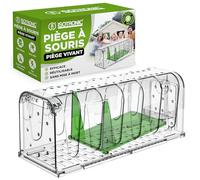 ISOTRONIC Piège à Souris Vivant avec boîte à appât - sans cruauté pour Souris et Rats - Réutilisable avec déclenchement sans Contact et aération - Lot de 1 pièce pour Une Capture Efficace et sûre