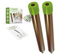 ISOTRONIC Répulsif Anti-Taupes pour repousser Les Taupes, Les campagnols et Les Serpents - Répulsif Anti-Taupes à Piles avec Piquet de Sol pour Le Jardin - Zone d'efficacité de 1 250 m² (2 unités)