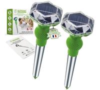 ISOTRONIC Répulsif Solaire à ultrasons pour Animaux et Chats Portée jusqu'à 5 m Résistant aux intempéries IP44 Batterie Ni-MH Fréquence 25 kHz (Vert)