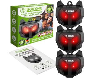 ISOTRONIC - Répulsif solaire contre les animaux sauvages comme les ratons laveurs, les chevreuils, les renards, les sangliers et bien d'autres - Répulsif efficace avec lumière LED rouge (3)