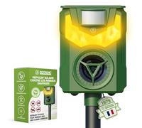 ISOTRONIC Répulsif solaire pour animaux avec fréquence + lumière éclatante | contre les animaux sauvages comme les ratons laveurs, les chevreuils, les renards, les sangliers et bien d'autres - défense