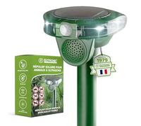 ISOTRONIC Répulsif solaire pour animaux - Pour repousser les chats, les chiens, les renards et les ratons laveurs - Répulsif à ultrasons pour le jardin - Répulsif pour chiens avec zone d'action de 40