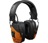 ISOtunes LINK Casque anti-bruit Bluetooth : casque anti-bruit conforme à la norme EN352, autonomie de 14 heures et plus, piles rechargeables au lithium ou AAA incluses, 30 dB NRR, Orange, taille