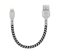 iSOUL Câble de charge Lightning pour iPhone, cordon USB tressé court de 15 cm pour iPhone 13/12/11/Pro/XS/Max/XR/X/10/8/7/6s Plus, iPad Air/Pro/Mini, iPod [synchronisation et charge ultra rapides]