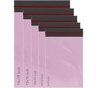 iSOUL Lot de 100 sacs postaux auto-adhésifs assortis de 5 tailles et 20 de chaque petit à grand format - Rose
