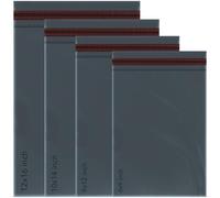 iSOUL Lot de 100 sacs postaux en polyéthylène avec fermeture autocollante 4 tailles 25 de chaque petit à grand format (gris)