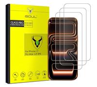 iSOUL Lot de 3 films de protection d'écran pour iPhone 17 Pro Max 6,9" en verre trempé - Couverture complète - Protection d'écran pour iPhone 17 Pro Max / 16 Pro Max - Compatible avec les coques