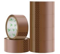 iSOUL Lot de 6 rouleaux de ruban adhésif d'emballage - Faible bruit - Solide - Marron - 48 mm x 66 m - Pour boîtes d'emballage - Ruban adhésif d'emballage solide pour déménagement