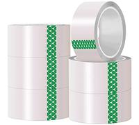 iSOUL Lot de 6 rouleaux de ruban adhésif transparent très résistant, 48 mm x 66 m pour colis, emballages et boîtes, solide, sécurisé et adhésif