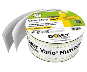 Isover Vario MultiTape 560083 Ruban adhésif multifonctionnel unilatéral pour l'intérieur et l'extérieur Blanc 25 m x 60 mm