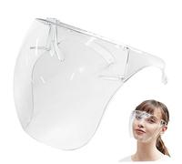 ISOYTERO Bouclier facial avec verres, masque de bouclier complet anti-buts, collaborce de droplettes en plastique protectrice réutilisable pour femmes hommes enfants