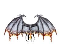 ISOYTERO Dragon Wing Adult Fire Fire Bone Spurs Cosplay Wing avec bande élastique Costume de dragon frais léger pour femmes hommes