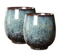 ISOYTERO Ensemble de thé chinois, 2pcs 150 ml de tasses thé chinois en céramique résistantes à la chaleur, sans gobelets japonais, petite tasse matcha pour boissons au café