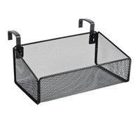 ISOYTERO Étagère de Chevet, 10.4x4.7x3.5 Caddy de Chevet Suspension Robuste avec 2 Crochets, étagère lit Fer Pratiques légères pour la Maison, Le Bureau, l'école, Le dortoir, la Chambre, Blackcaddy