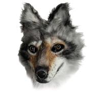 ISOYTERO Halloween Wolf Mask réaliste Masque à fourrure en latex doux et à fourrure Furs Hair Full Face Cosplay Prop adulte Unisexe pour Halloween Carnival Party Hauted House