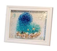 ISOYTERO Kit d'art en verre de mer en forme de coeur en verre mer Kit d'art en résine artisanat en mosaïque pour décoration maison librairie