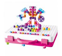 ISOYTERO Montessori Play Toolbox 249pcs / Set Creative Montessori Play Toolbox avec Drill Kids Tool Box 2D / 3D Design and Dring Toy Toy DIY Toys Gift for Boys & Girls